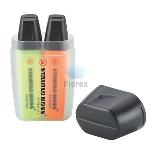 Szövegkiemelő készlet, 2-5 mm, STABILO Boss Big Box, 4 különböző szín Szövegkiemelő készlet, 2-5 mm, STABILO Boss Big Box, 4 különböző szín