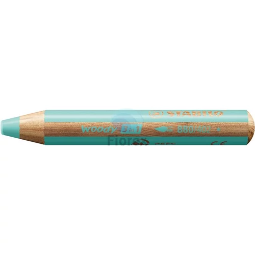 Színes ceruza, kerek, vastag, STABILO "Woody 3 in 1 Pastel", pasztell kék