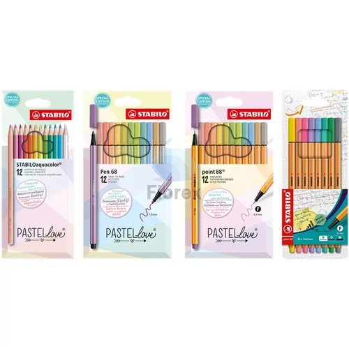 Színező készlet csomag 2024, STABILO "Pastellove" - 33 készlet
