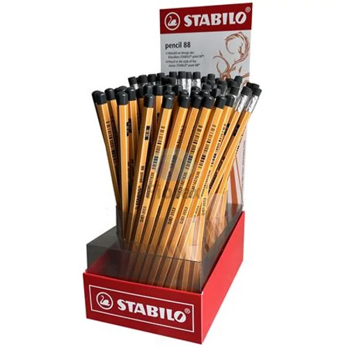 Grafitceruza display, HB, hatszögletű, STABILO "Pencil 88" - 90db