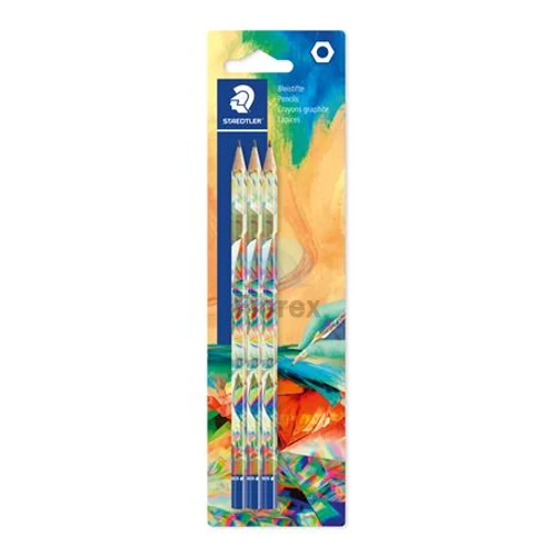 Grafitceruza készlet, HB, hatszögletű,  STAEDTLER "170 BK3-2", Multiverzum