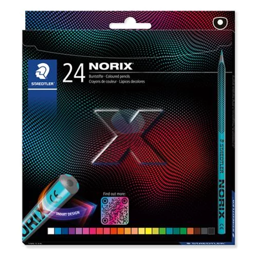 Színes ceruza készlet, STAEDTLER "Norix® 186", 24 különböző szín