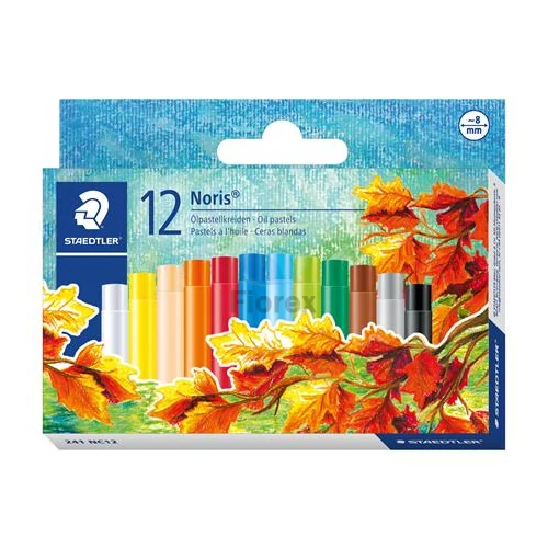Olajpasztell kréta, STAEDTLER "Noris 241", 12 különböző szín