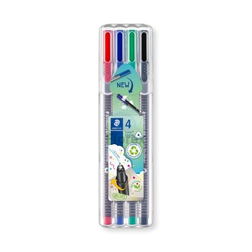 Tűfilc készlet, 0,3 mm, STAEDTLER "Triplus 334", 4 különböző szín