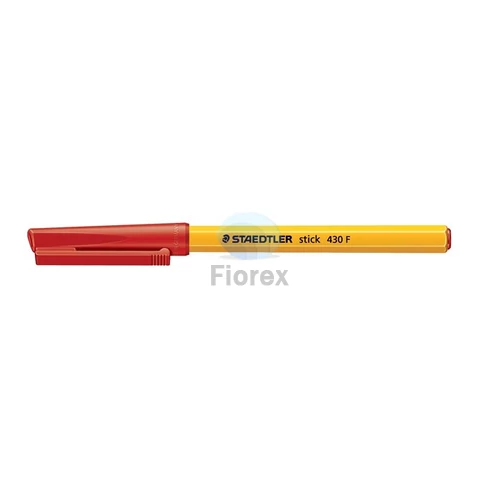 Golyóstoll, 0,3 mm, kupakos, STAEDTLER "Stick 430 F", piros