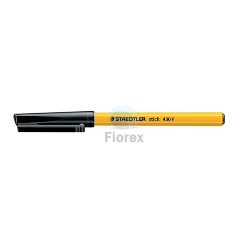 Golyóstoll, 0,3 mm, kupakos, STAEDTLER "Stick 430 F", fekete