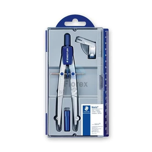 Körző készlet, precíziós, 3 darabos, STAEDTLER Noris 550 01/02