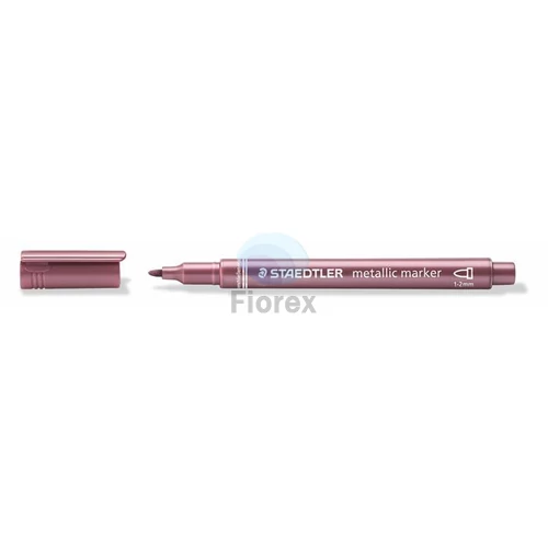 Dekormarker, 1-2 mm, kúpos, STAEDTLER "8323", metálpiros