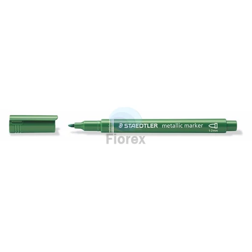Dekormarker, 1-2 mm, kúpos, STAEDTLER "8323", metálzöld