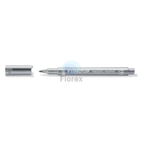 Dekormarker, 1-2 mm, kúpos, STAEDTLER "8323", ezüst