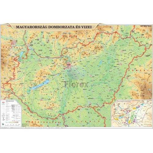 Könyökalátét, kétoldalas, STIEFEL "Magyarország domborzata/ Kárpát medence domborzata "