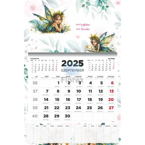 Naptár, fali, diák, 2025/2026 tanév, TOPTIMER, "Tündér"