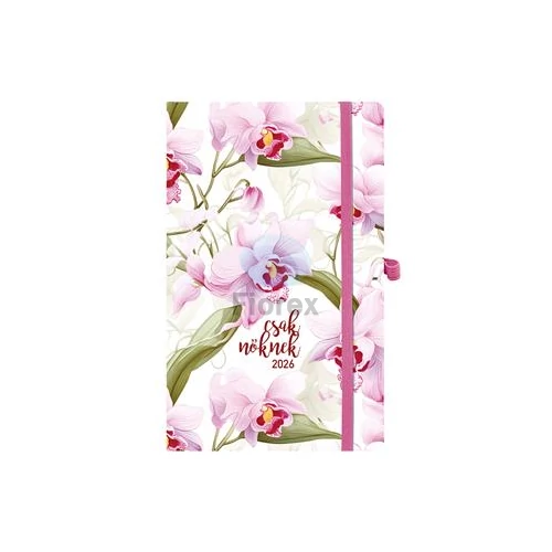 Naptár, tervező, A5, heti, TOPTIMER, "Csak Nőknek", orchidea