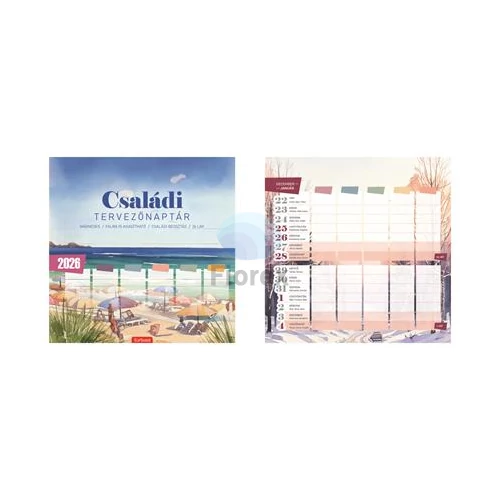 Naptár, fali, mágneses, kétheti, TOPTIMER, "családi tervező", pasztell