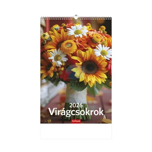 Naptár, fali, TOPTIMER "Virágcsokrok"
