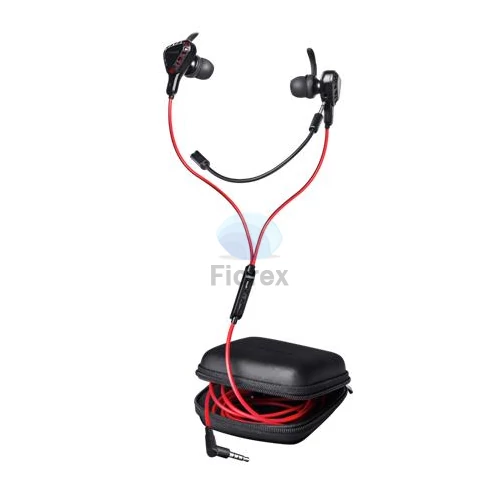 Fülhallgató, mikrofonnal, gaming, TRUST "GXT408 Cobra", fekete-piros