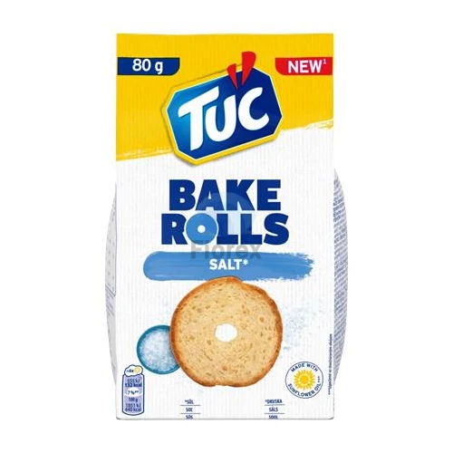 Pirított kenyérkarika, 80 g, TUC "Bake Rolls", sós