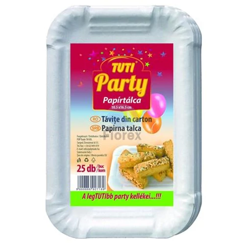 Papírtálca, 10,5x16,5 cm, 25 db, TUTI "Party"