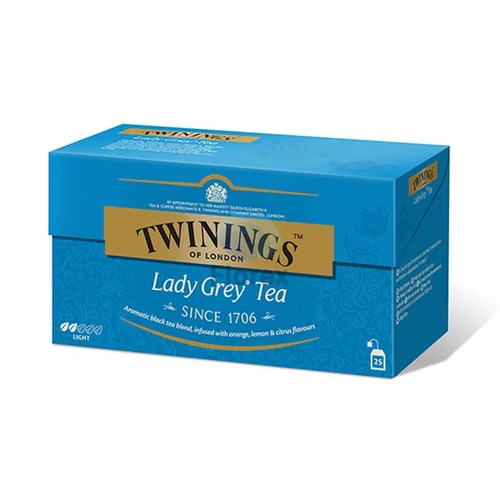 Fekete tea, 25x2 g, TWININGS "Lady grey"