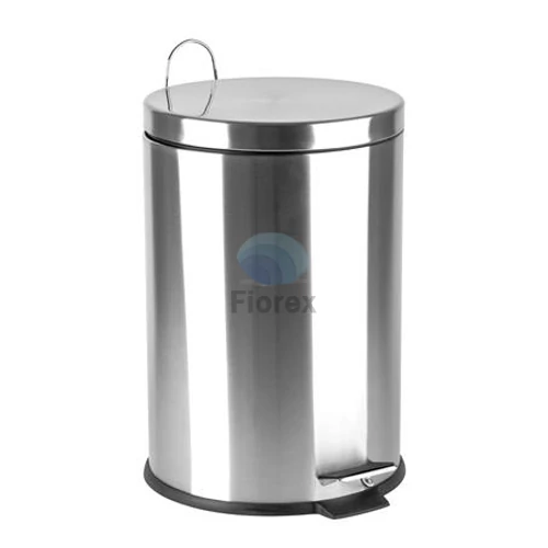 Pedálos szemetes, rozsdamentes acél, kivehető műanyag vödörrel, 20 liter