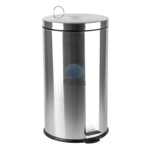Pedálos szemetes, rozsdamentes acél, kivehető műanyag vödörrel, 30 liter