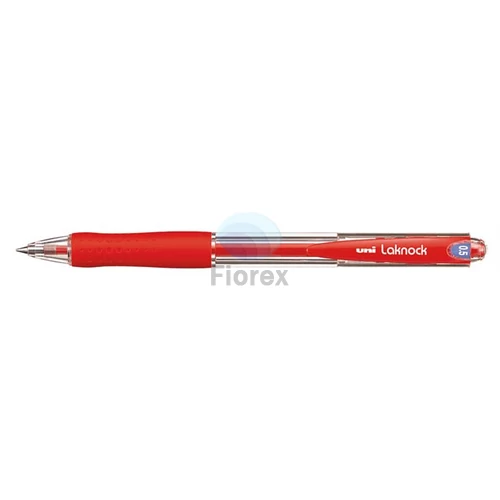 Golyóstoll, 0,3 mm, nyomógombos, UNI "SN-100 Laknock", piros