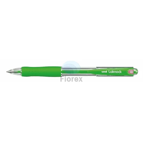 Golyóstoll, 0,3 mm, nyomógombos, UNI "SN-100 Laknock", zöld