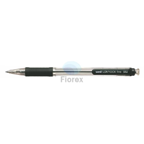 Golyóstoll, 0,4 mm, nyomógombos, UNI "SN-101 Laknock Fine", fekete