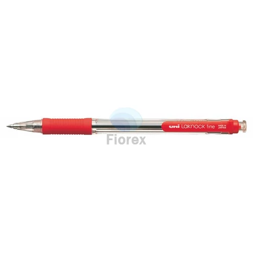 Golyóstoll, 0,4 mm, nyomógombos, UNI "SN-101 Laknock Fine", piros