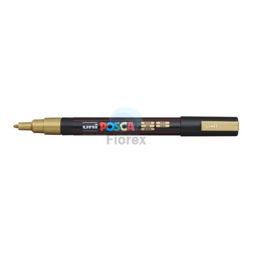 Dekormarker, 0,9-1,3 mm, UNI "Posca PC-3M", arany