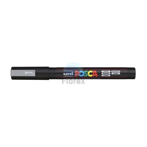 Dekormarker, 0,9-1,3 mm, UNI "Posca PC-3M", ezüst