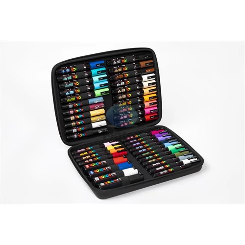 Dekormarker-készlet, táskában, UNI "Posca", 40 darabos