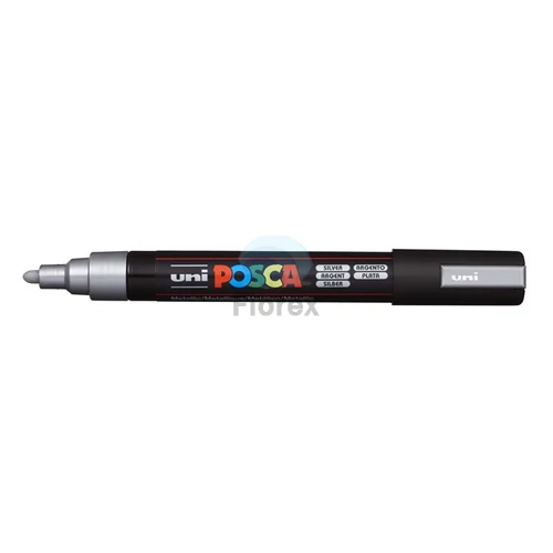 Dekormarker, 1,8-2,5 mm, UNI "Posca PC-5M", ezüst