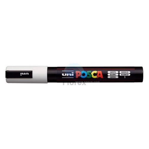 Dekormarker, 1,8-2,5 mm, UNI "Posca PC-5M", fehér