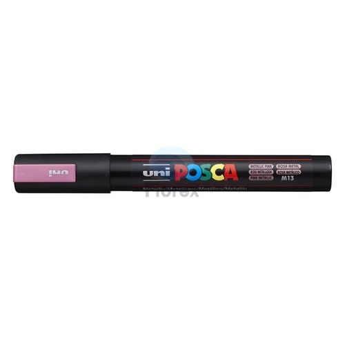 Dekormarker, 1,8-2,5 mm, UNI "Posca PC-5M", metálrózsaszín
