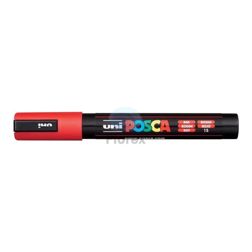 Dekormarker, 1,8-2,5 mm, UNI "Posca PC-5M", piros
