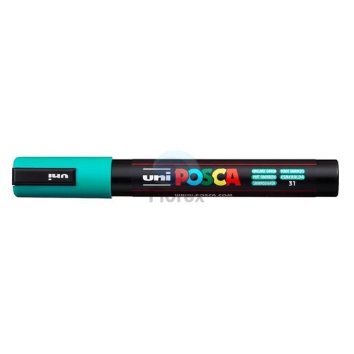 Dekormarker, 1,8-2,5 mm, UNI "Posca PC-5M", smaragdzöld