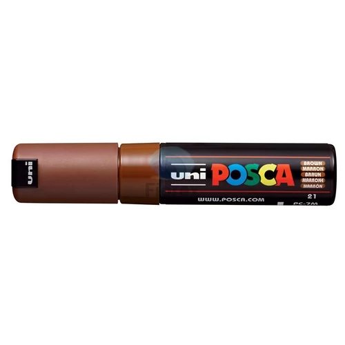 Dekormarker, 4,5-5,5 mm, UNI "Posca PC-7M", barna