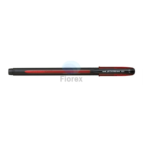 Golyóstoll, 0,3 mm, kupakos, UNI "SX-101 Jetstream", piros