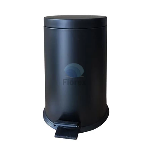 Pedálos szemetes, fém, 16 l, kivehető vödörrel, fekete