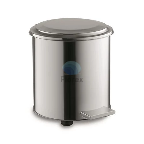 Pedálos tűzálló szemetes, ipari, fém, 50 l, ezüst