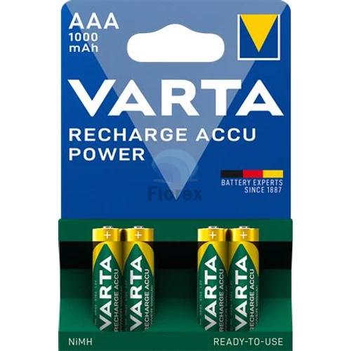 Tölthető elem, AAA mikro, 4x1000 mAh, előtöltött, VARTA "Power"