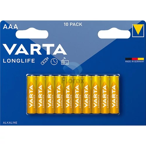 Elem, AAA mikro, 10 db, műanyagmentes, VARTA "Longlife"