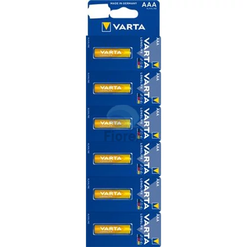 Elem, AAA mikro, 6 db, egyesével téphető, VARTA "Longlife Kartella"