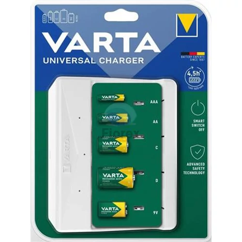 Elemtöltő, univerzális, akku nélkül, VARTA "Universal", fehér