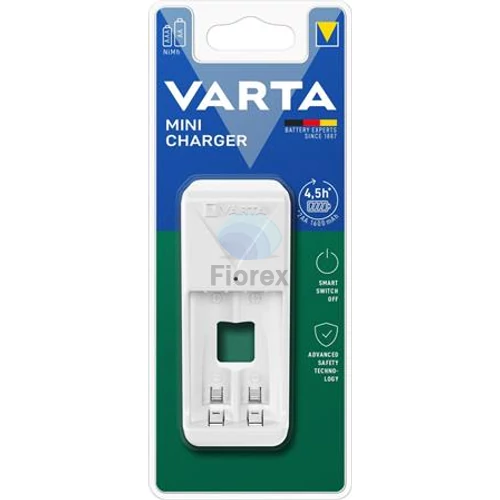 Elemtöltő, AA/AAA, akku nélkül, VARTA "Mini", fehér