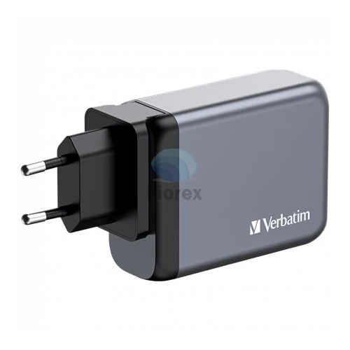 Hálózati töltő, 2xUSB-C PD (100W), USB-C PD (65W), USB-A QC 3.0, EU/UK/US, GaN, VERBATIM