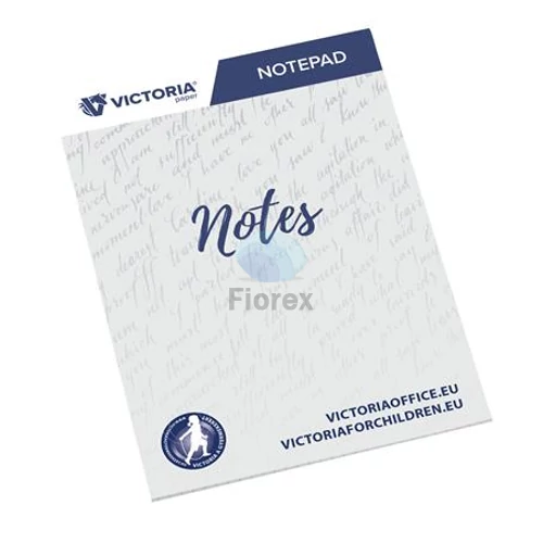 Jegyzettömb, A5, 5x50 lap, négyzetrácsos, VICTORIA OFFICE, fehér