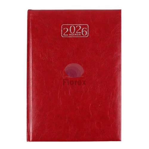 Naptár, tervező, A5, napi, VICTORIA OFFICE "Chrono", bordó (2026 évi)