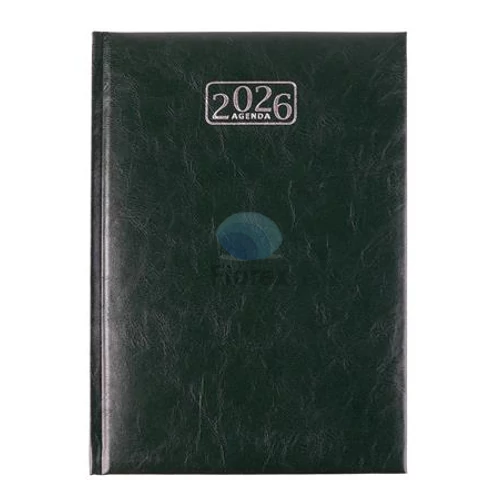 Naptár, tervező, A5, napi, VICTORIA OFFICE "Chrono", zöld (2026 évi)
